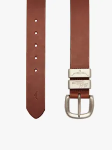 1 1/2" 3 Piece Solid Hide Belt Dark Tan