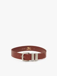 1 1/2" 3 Piece Solid Hide Belt Dark Tan