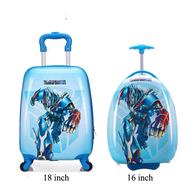 16/18 inch Kids Cartoon rolling luggage children travel suitcase on wheel trolley luggage carry-ons hardside bag for kid gift