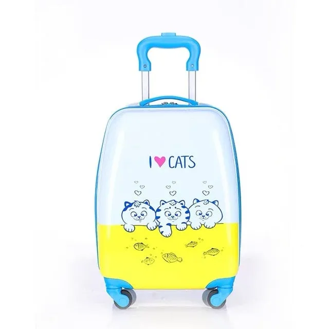 16/18 inch Kids Cartoon rolling luggage children travel suitcase on wheel trolley luggage carry-ons hardside bag for kid gift