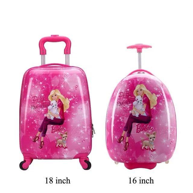 16/18 inch Kids Cartoon rolling luggage children travel suitcase on wheel trolley luggage carry-ons hardside bag for kid gift