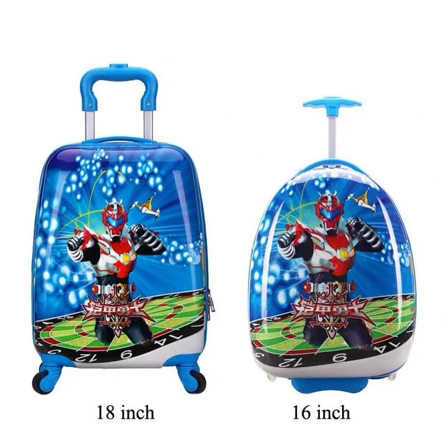 16/18 inch Kids Cartoon rolling luggage children travel suitcase on wheel trolley luggage carry-ons hardside bag for kid gift