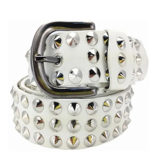 1977 Punk Style Belt with Round Pyramid Rivets