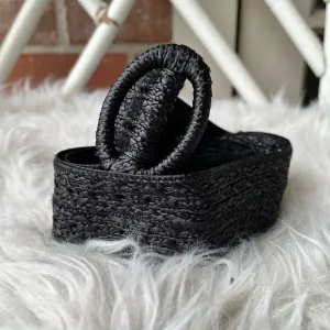 1980s Black Raffra Belt