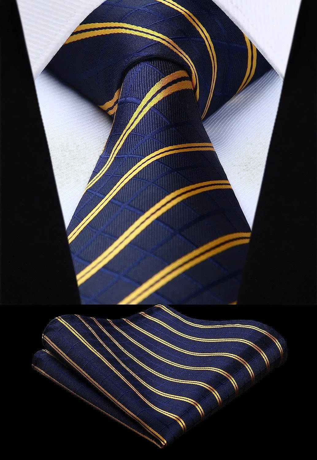 3PCS Tie & Pocket Square Set - T3C007