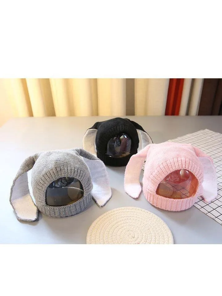 Adorable Bunny Ear Outdoor Earflap Baby Knitted Hat