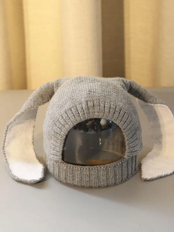 Adorable Bunny Ear Outdoor Earflap Baby Knitted Hat