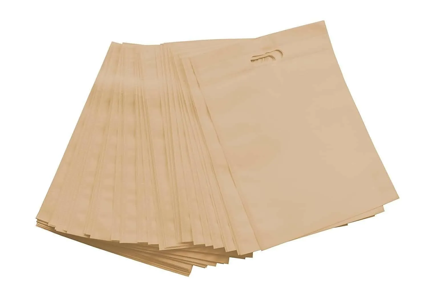 Agrashri Enterprises D Cut Cloth Carry Bags Set ( Pack of 50 , Ivory )
