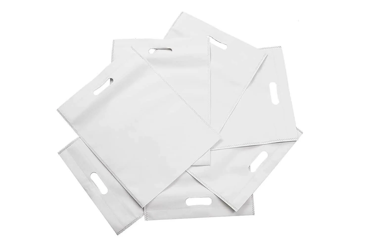 Agrashri Enterprises D Cut Cloth Carry Bags Set (Pack of 50 , White)