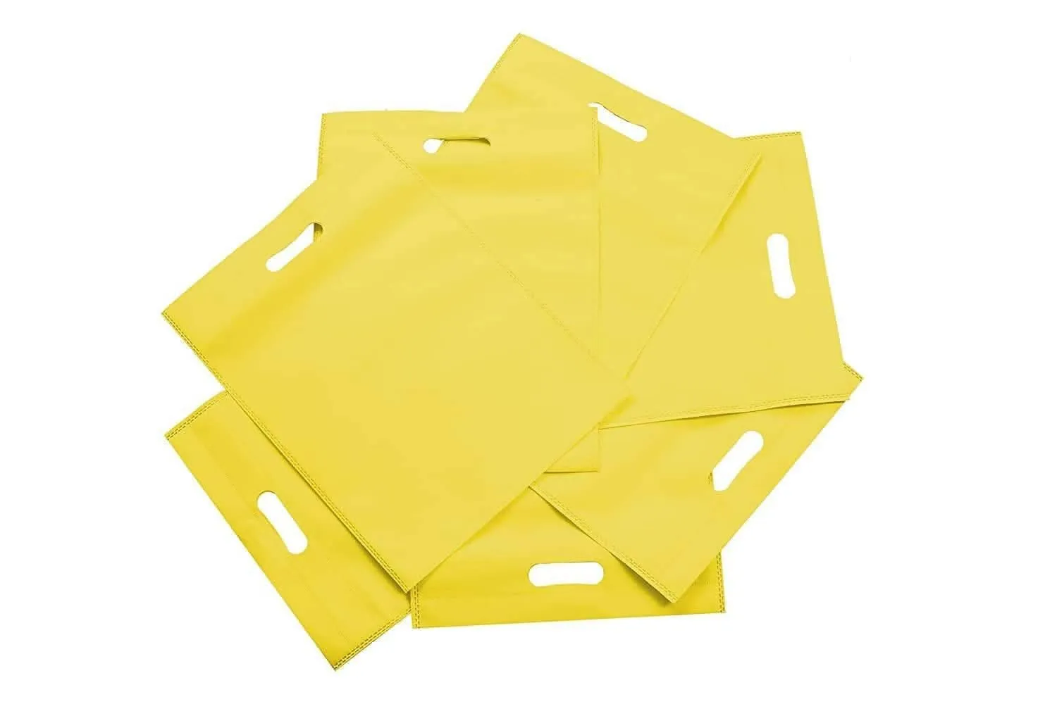 Agrashri Enterprises D Cut Cloth Carry Bags Set (Pack of 50 , Yellow)