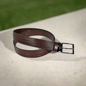 B25 Brown Herringbone Belt