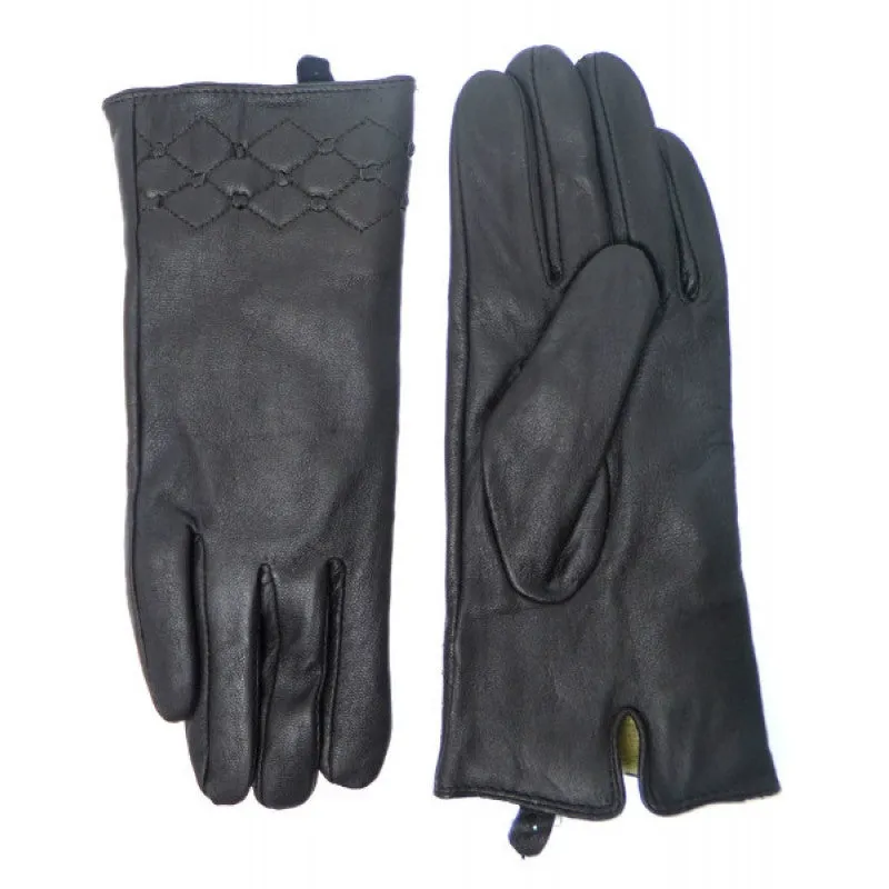 Black Leather Gloves Size Medium
