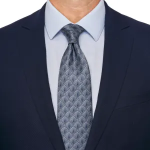 Blue Peacock's Tail Duchesse Silk Tie