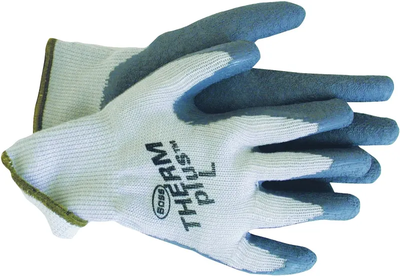 Boss plus 8435L Protective Gloves, Unisex, L, Knit Wrist Cuff, Acrylic Glove, Gray/White :PR: QUANTITY: 1