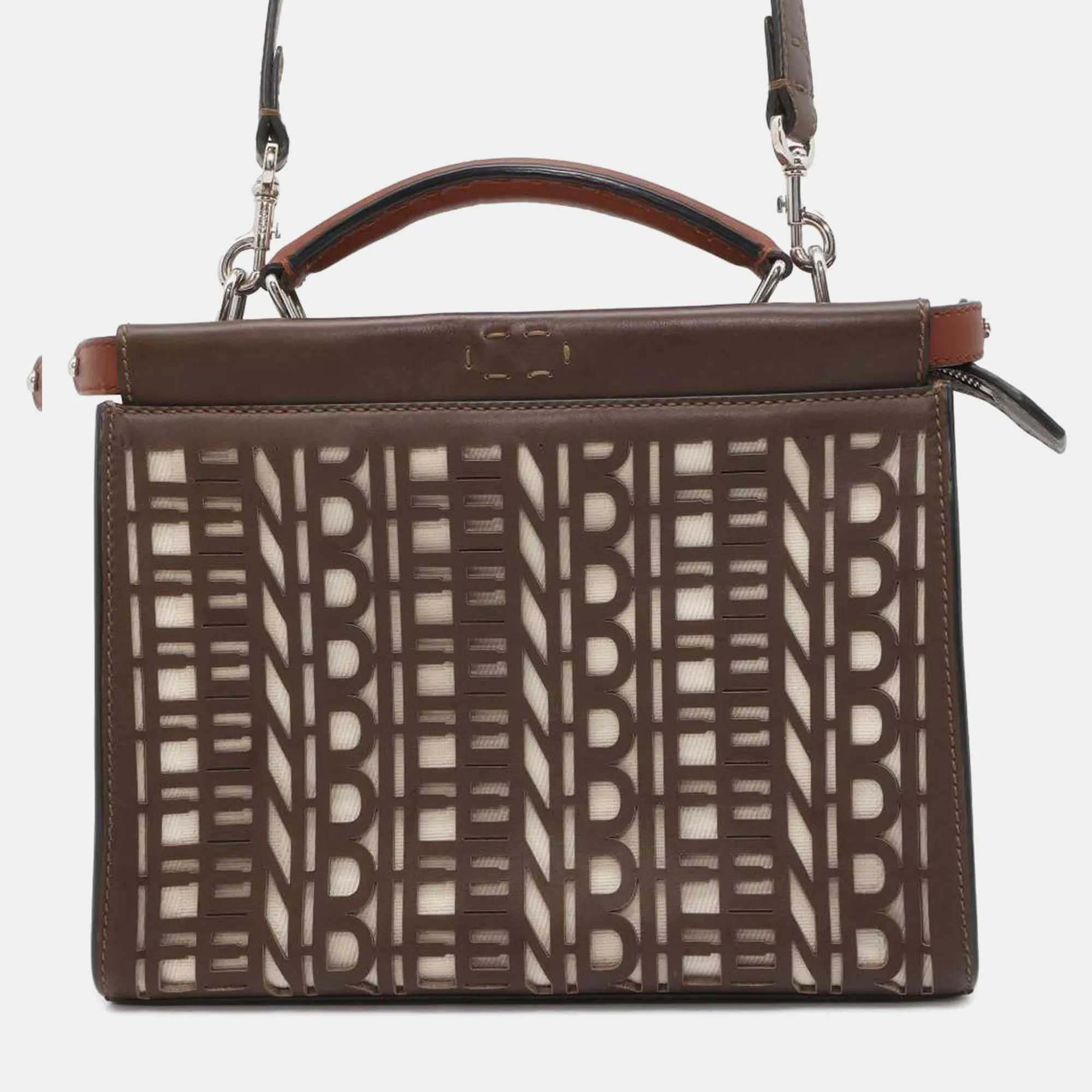 Brown Leather Peekaboo Fit Mini Bag