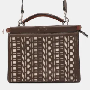 Brown Leather Peekaboo Fit Mini Bag