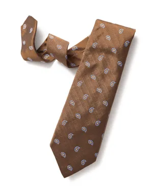 Brown Woven Neat Paisley Tie