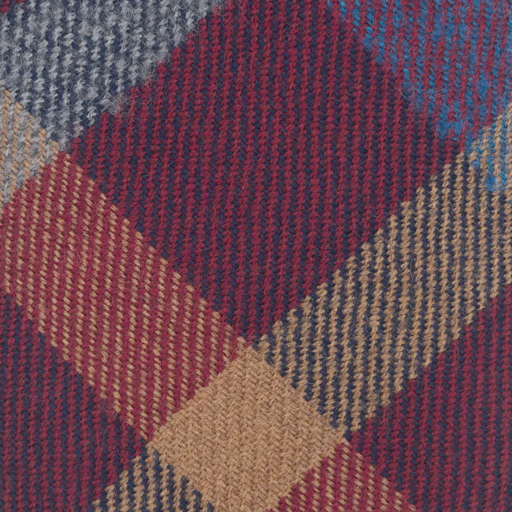Burgundy Madras Virgin Wool Tie