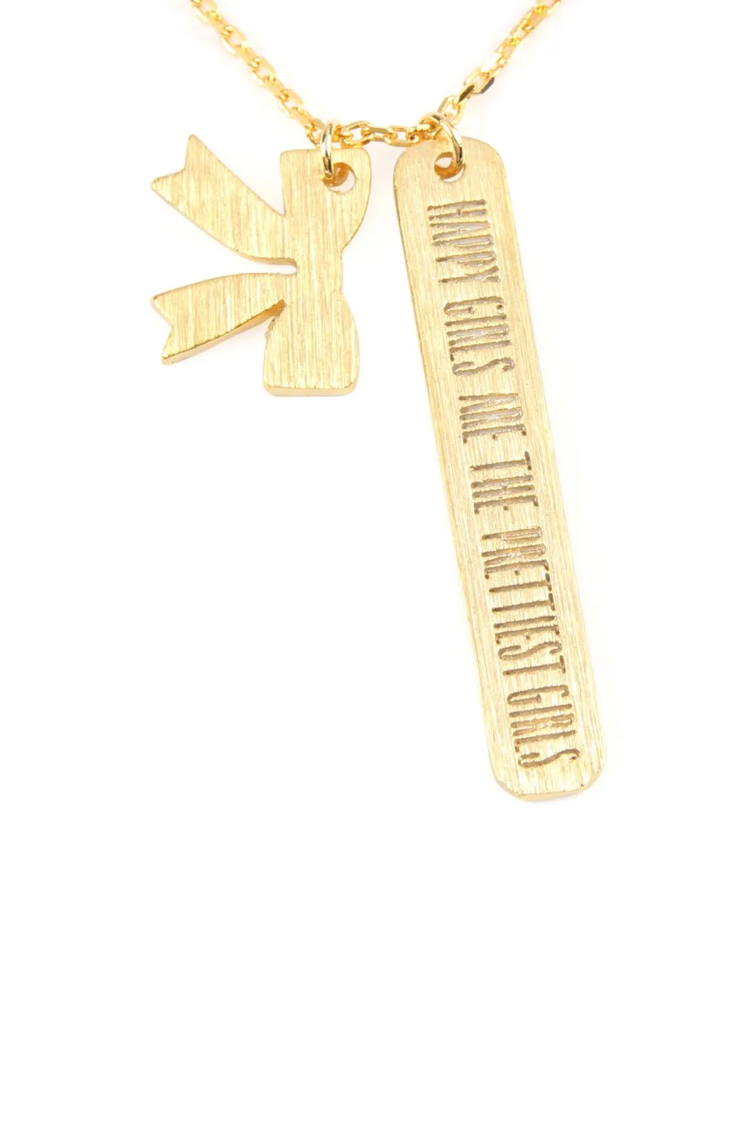 Cast Message Bar and Bow Necklace