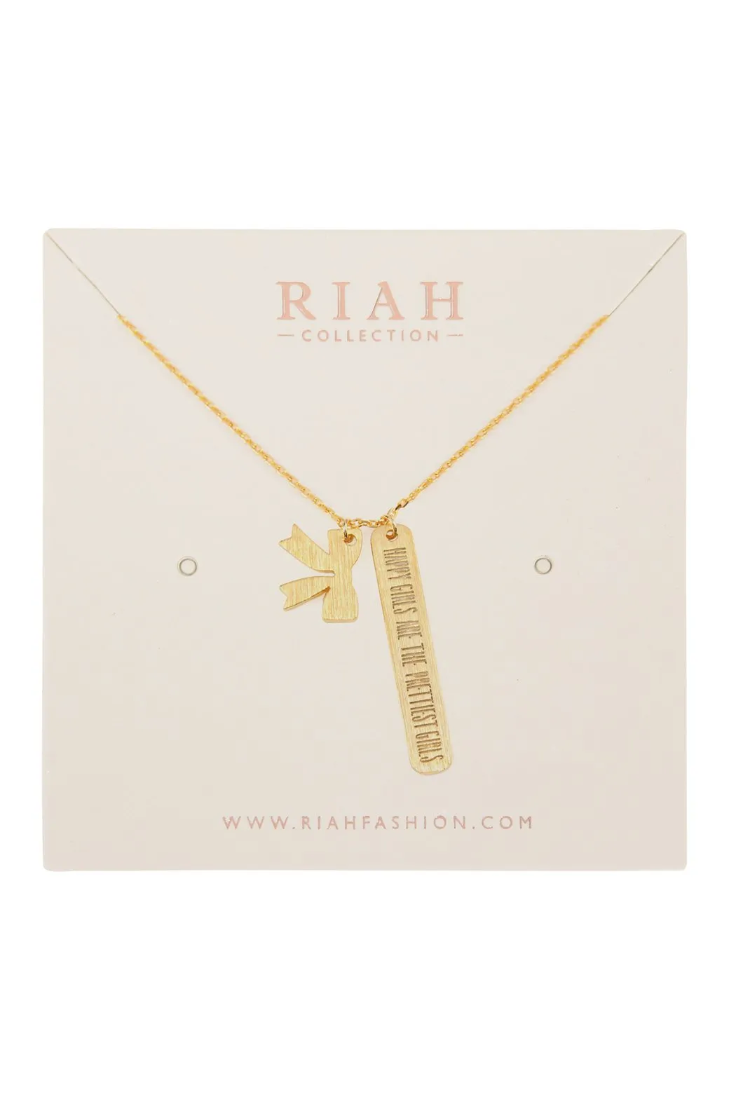 Cast Message Bar and Bow Necklace