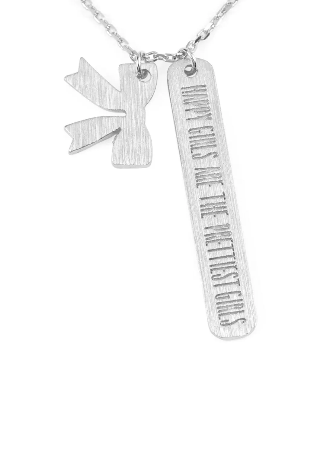 Cast Message Bar and Bow Necklace