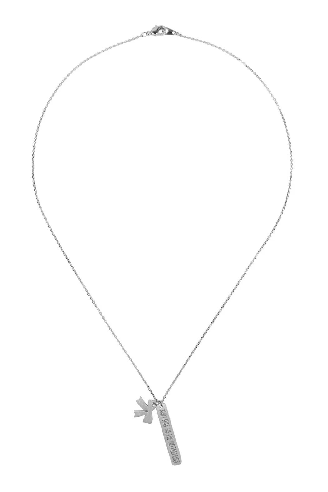 Cast Message Bar and Bow Necklace