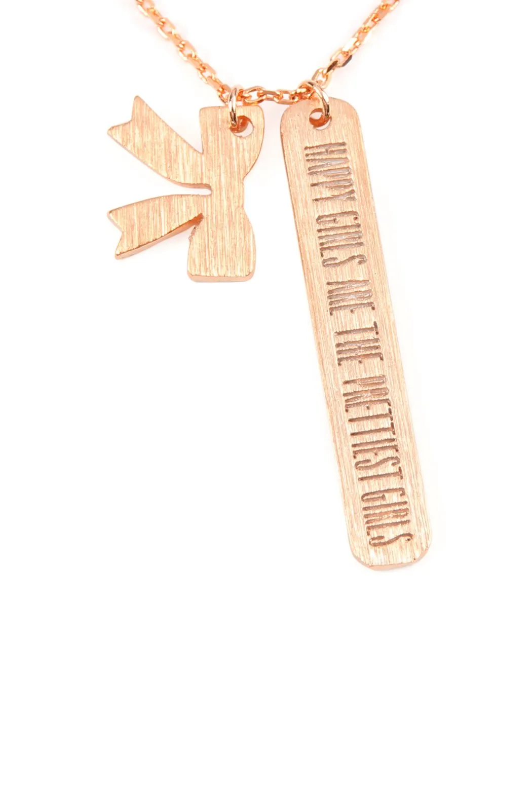 Cast Message Bar and Bow Necklace