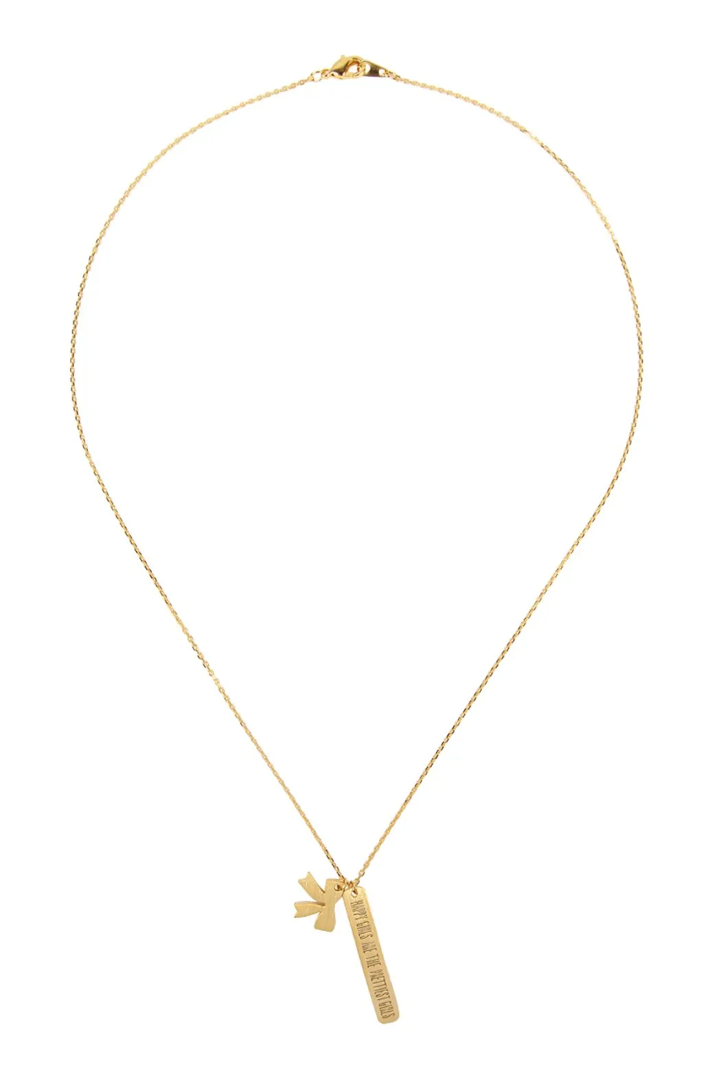 Cast Message Bar and Bow Necklace