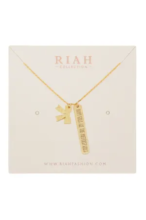 Cast Message Bar and Bow Necklace