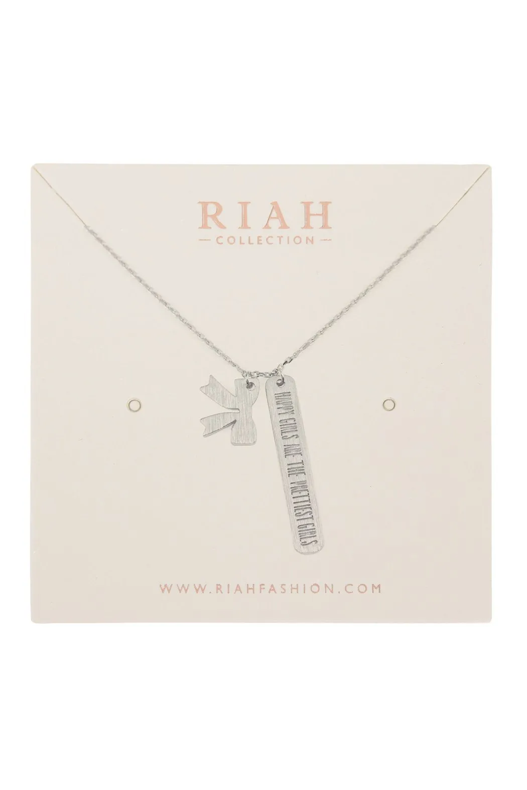 Cast Message Bar and Bow Necklace