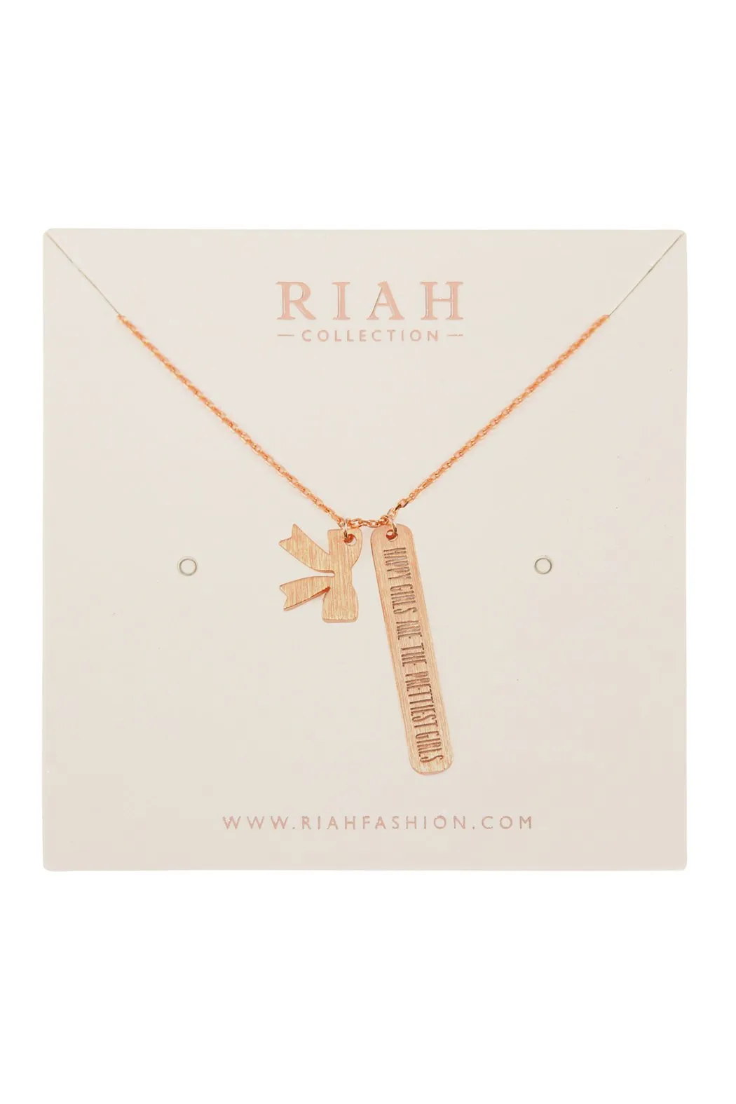Cast Message Bar and Bow Necklace