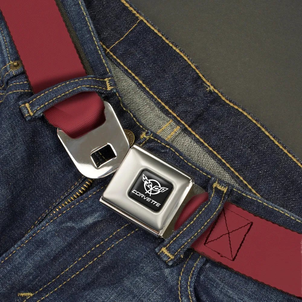 Corvette Seatbelt Belt - Burgundy Webbing