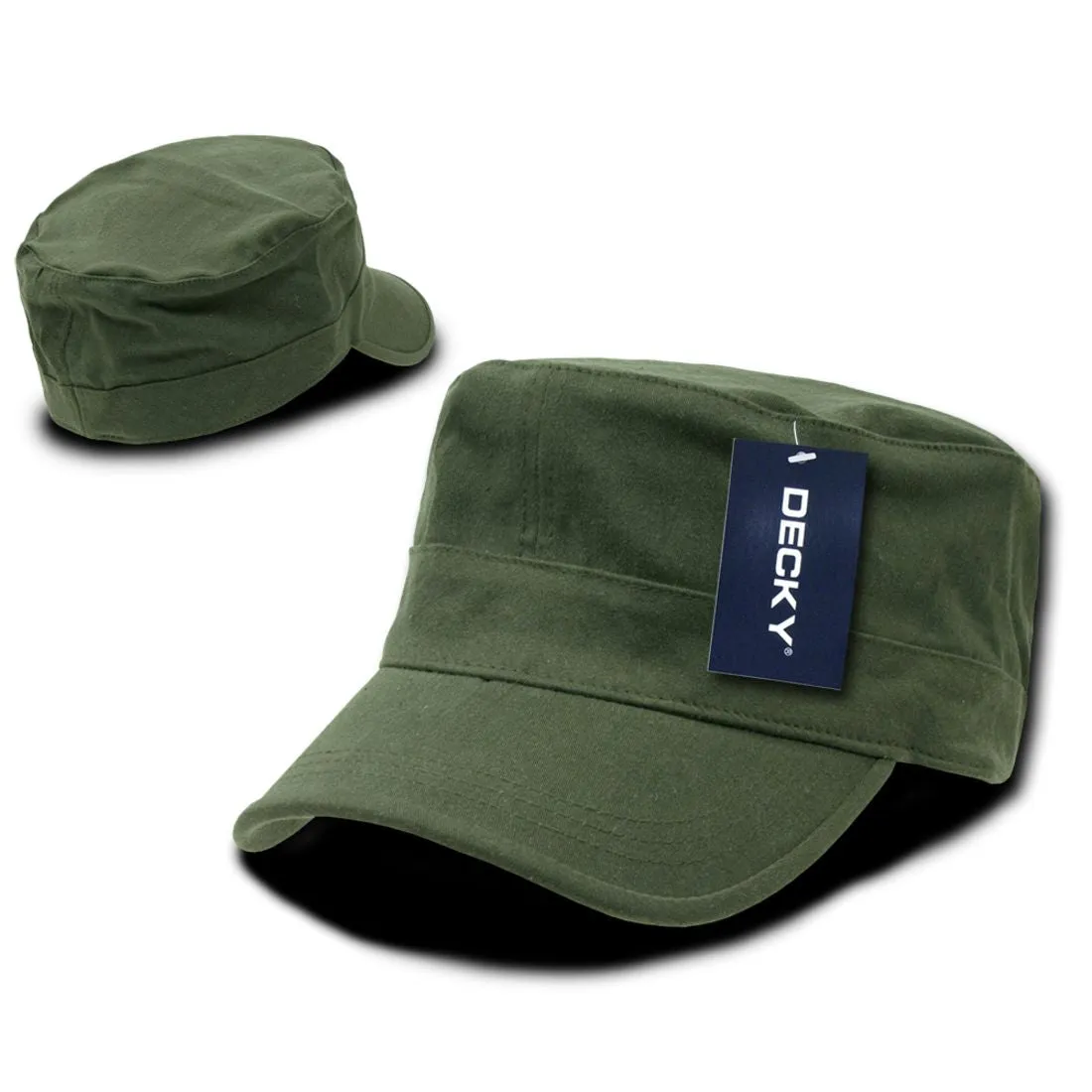 Decky 115 Flex Cadet Flat Top Hats 5 Panel Caps Cotton Military Blank