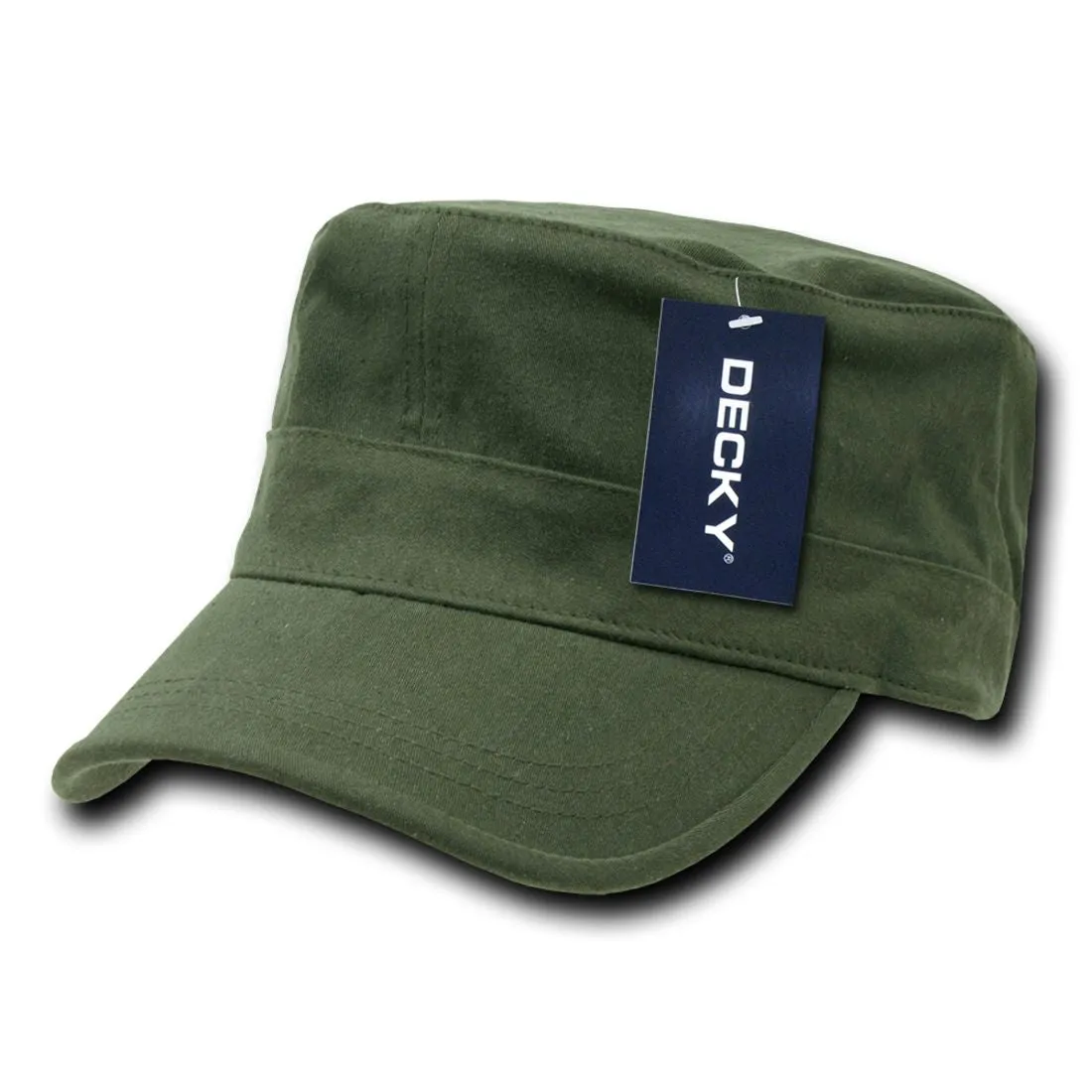 Decky 115 Flex Cadet Flat Top Hats 5 Panel Caps Cotton Military Blank
