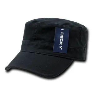 Decky 115 Flex Cadet Flat Top Hats 5 Panel Caps Cotton Military Blank