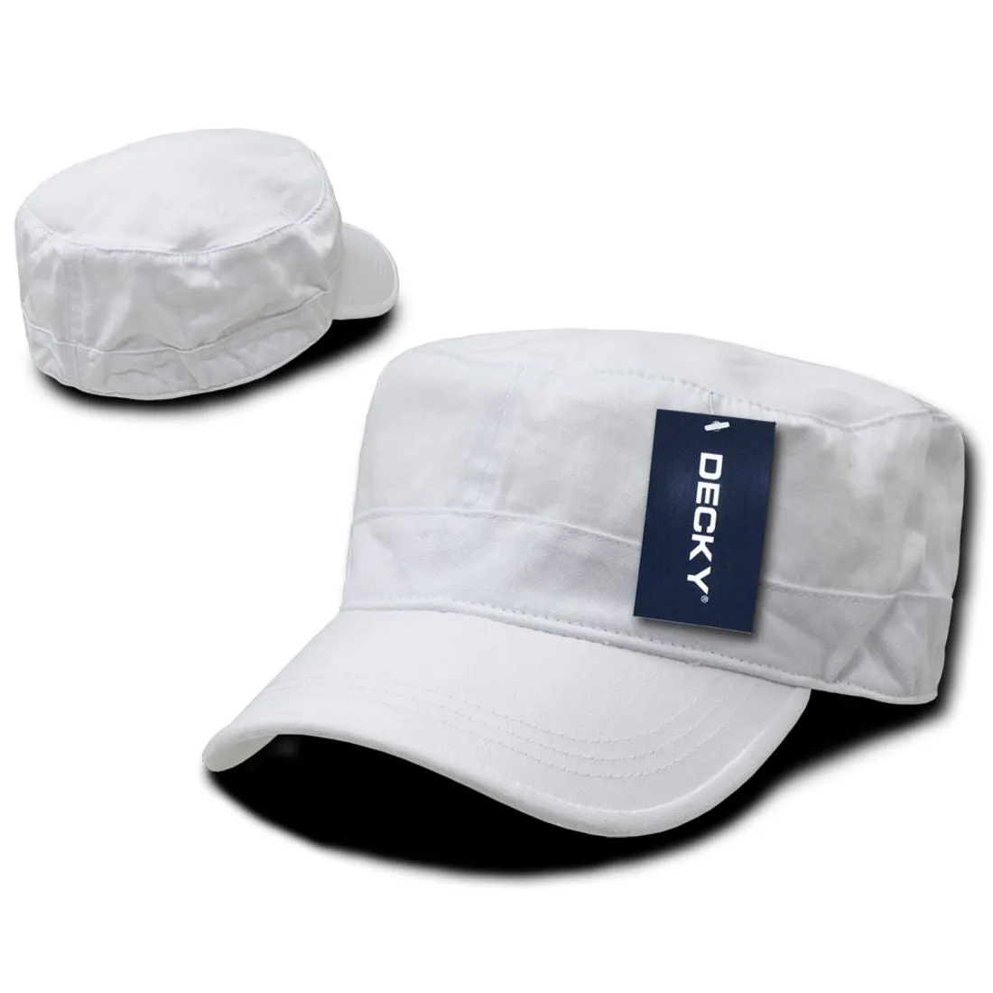 Decky 115 Flex Cadet Flat Top Hats 5 Panel Caps Cotton Military Blank