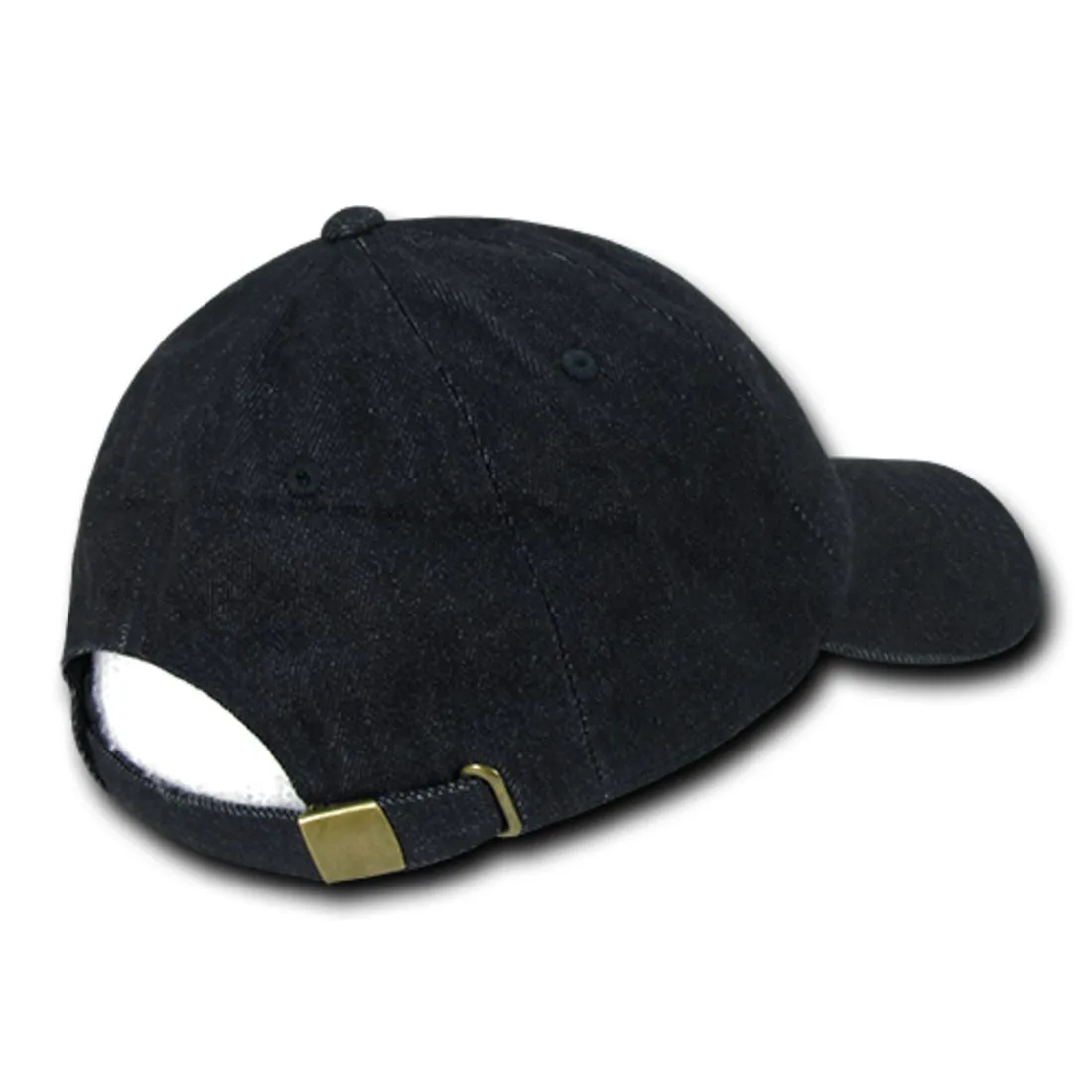 Decky 235 Relaxed Heavy Duty Denim Hats Low Crown 6 Panel Baseball Caps