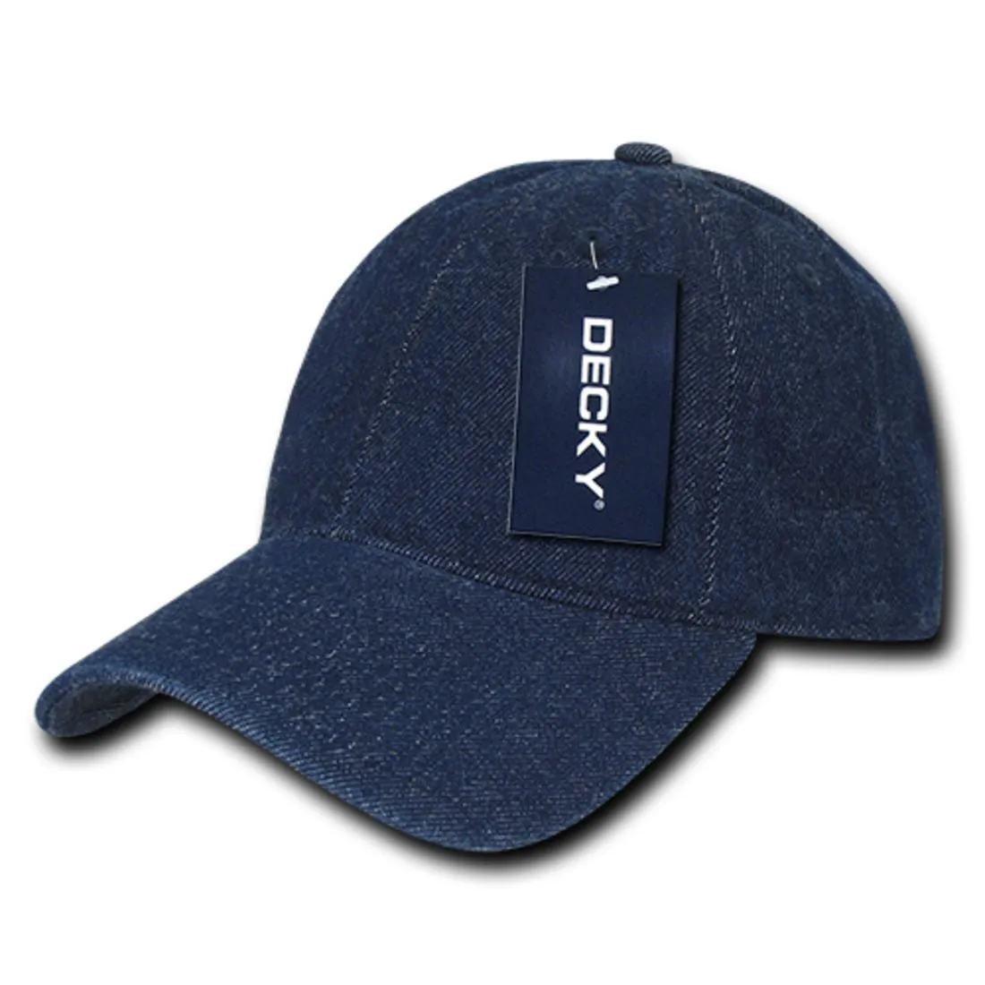 Decky 235 Relaxed Heavy Duty Denim Hats Low Crown 6 Panel Baseball Caps