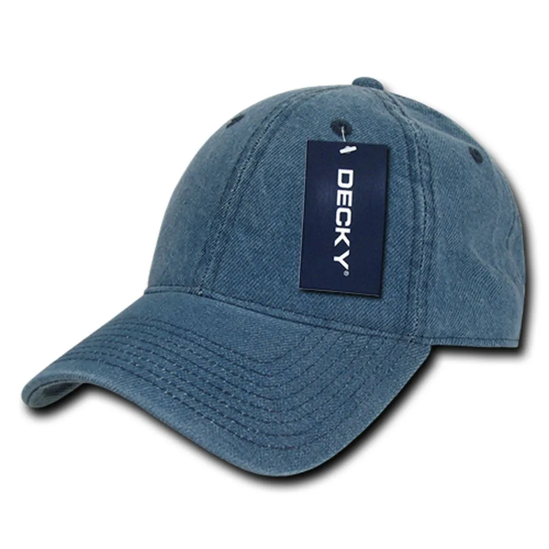 Decky 235 Relaxed Heavy Duty Denim Hats Low Crown 6 Panel Baseball Caps