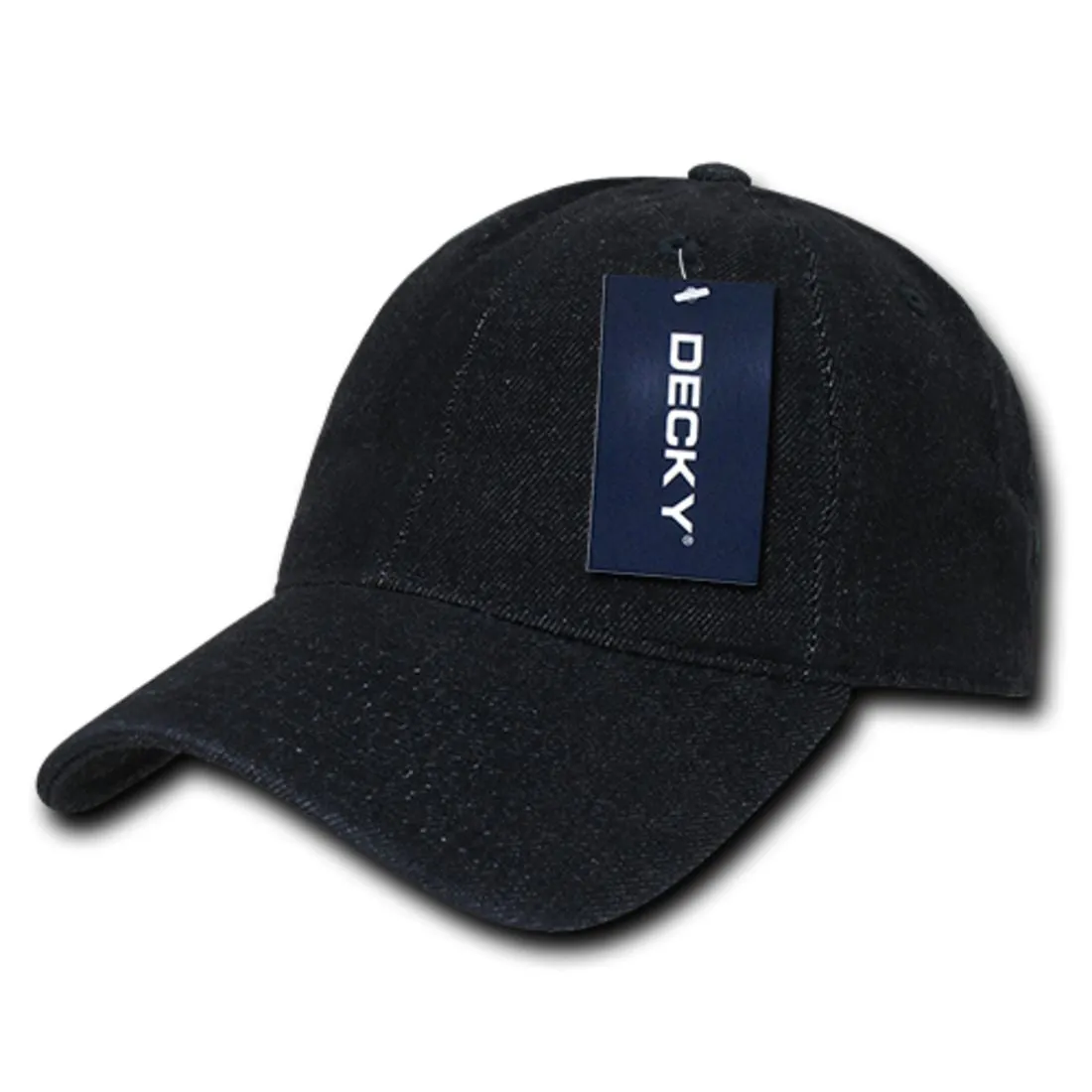 Decky 235 Relaxed Heavy Duty Denim Hats Low Crown 6 Panel Baseball Caps