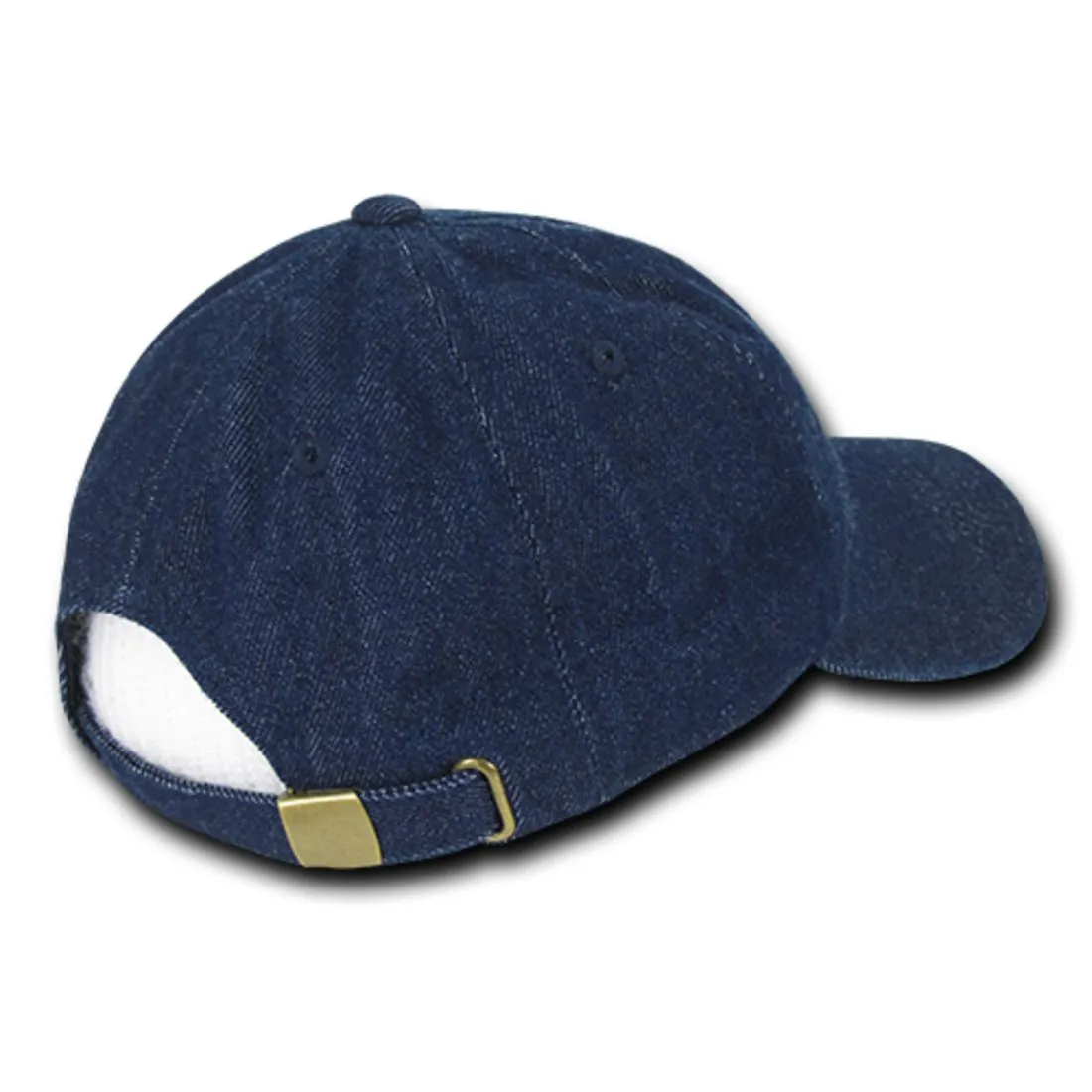 Decky 235 Relaxed Heavy Duty Denim Hats Low Crown 6 Panel Baseball Caps