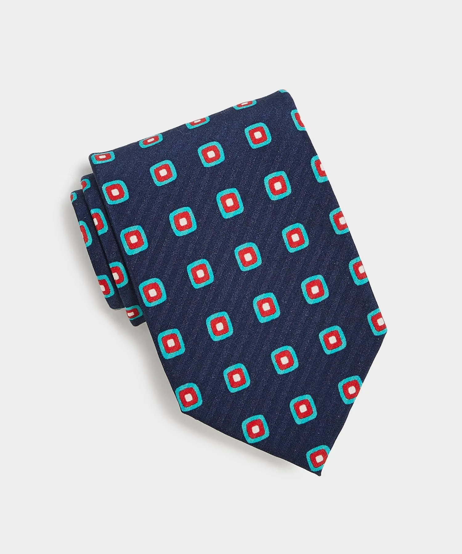 Drake's Square Tie in Navy