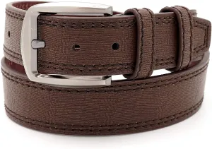 Faux Leather Double Stitched Belt 1.5" Wide (BG8262)