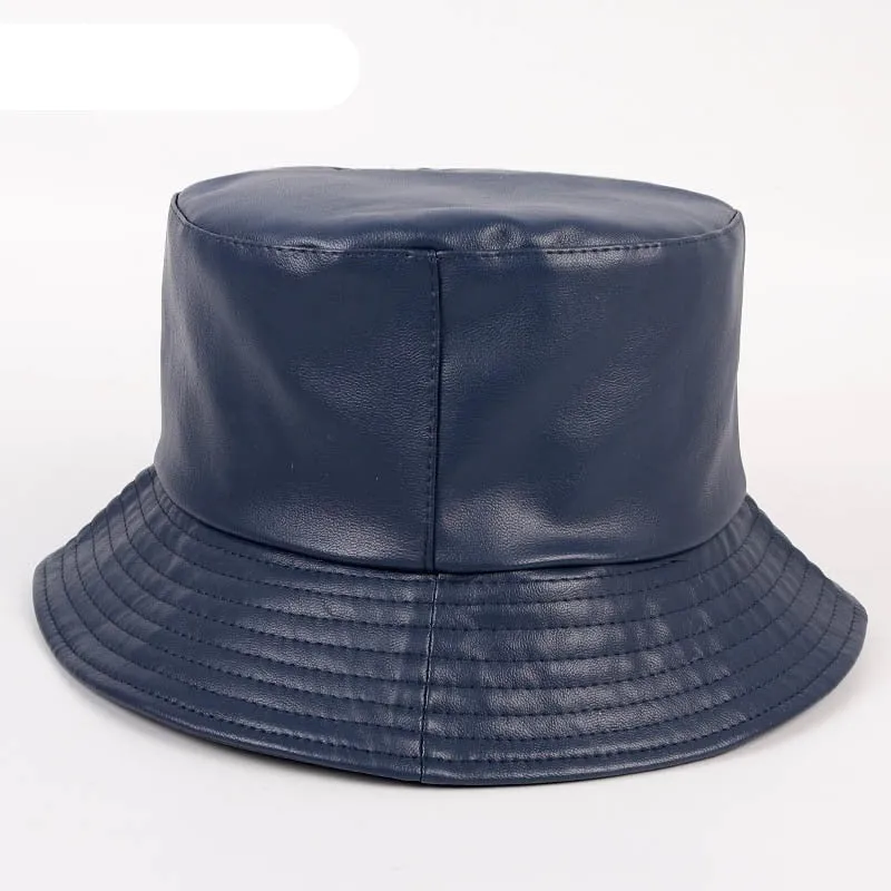 Faux Leather Unisex Bucket Cap