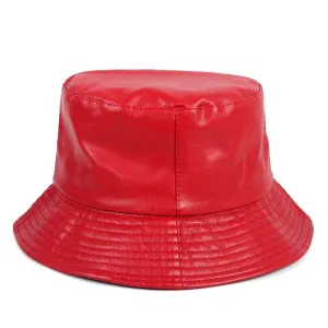 Faux Leather Unisex Bucket Cap