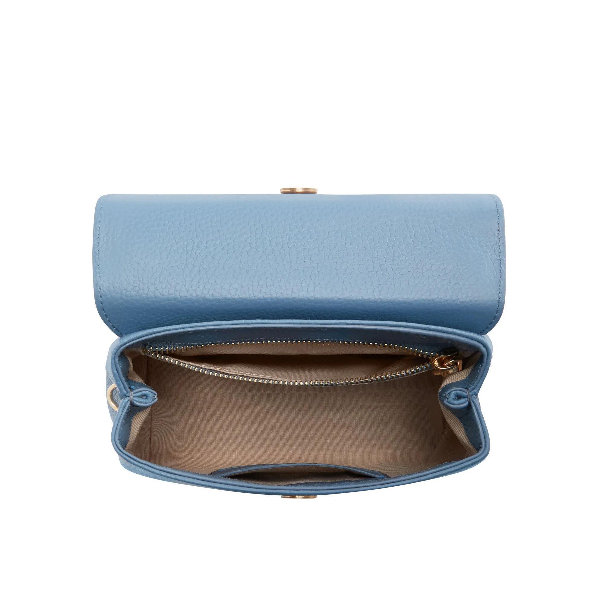 Femme Forte Heline blue calfskin leather handbag