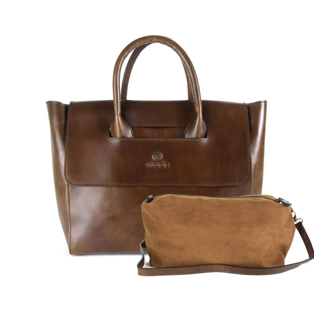 Foldover Tote in Chocolate Leather (not Cncled Carry)