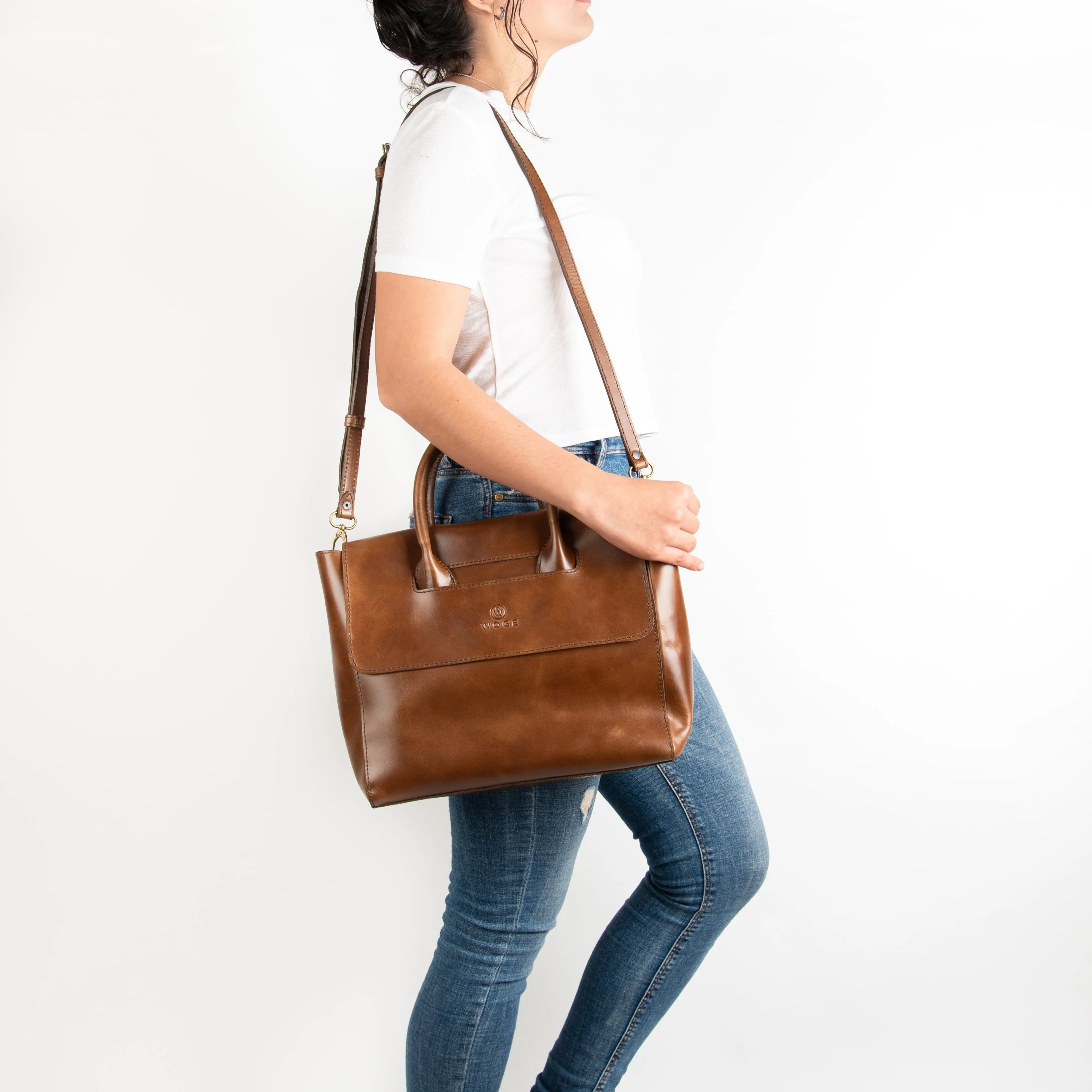 Foldover Tote in Chocolate Leather (not Cncled Carry)