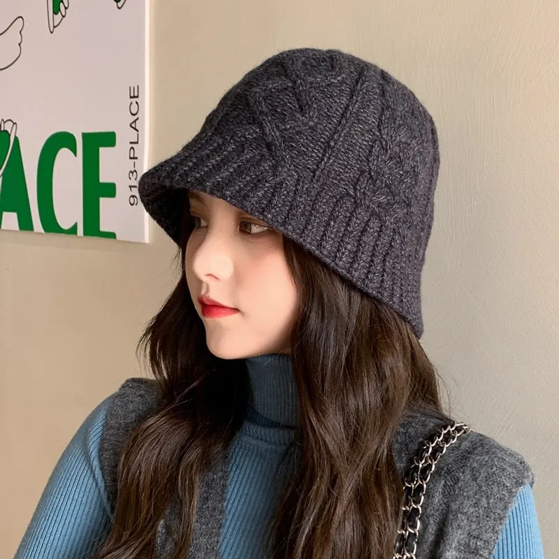 Fun Knitted Style Winter Bucket Hats