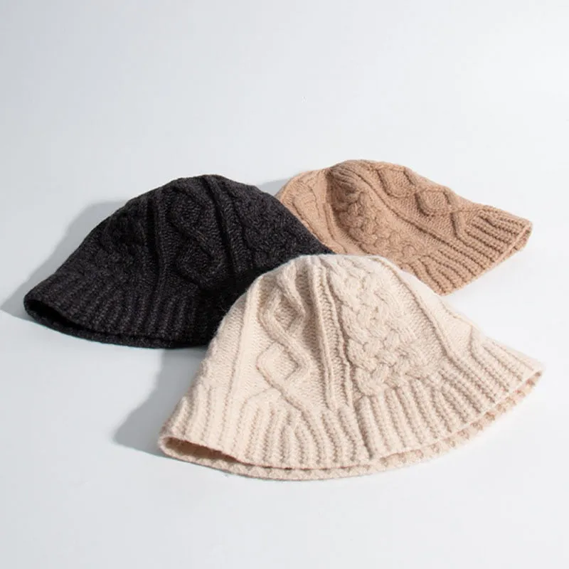 Fun Knitted Style Winter Bucket Hats